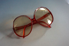 Vintage Sonnenbrille Brille orange modisch Pop Panton wohl 80er (F025-136)