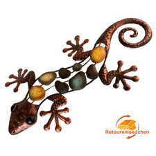 Wanddeko Gecko Reliefstruktur Rücken Steine Deko Optik Wandschmuck 46 cm