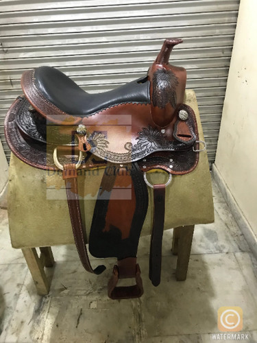 Western ledersattel barrel - western,