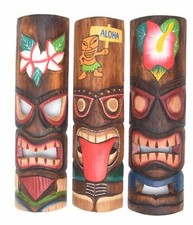 3 Tiki Wandmasken 50cm 3 Tiki