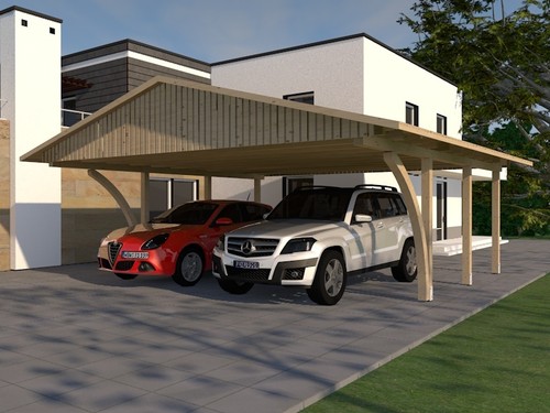 Carport satteldach 600x600cm - carport,