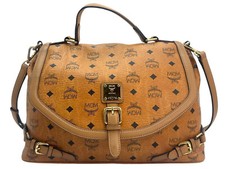 MCM Umhängetasche FlapBag Crossbag Tasche Cognac Bag LogoPrint