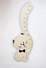 Kids Wooden Height Chart Cat |