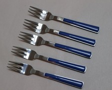 WMF Torino blau cromargan 5 Kuchengabeln / Kuchengabel