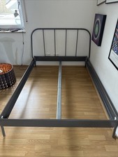 Metall Bettgestell mit Kopfteil, Schwarz 140x200 Ikea Kopardal