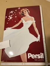 Blechschild Persil rot 100 Jahre Limited Edition- weisse Frau ca 58x39 cm   12