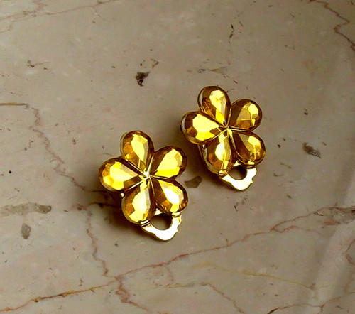 Ohrclips strass glitzer gold - strass,