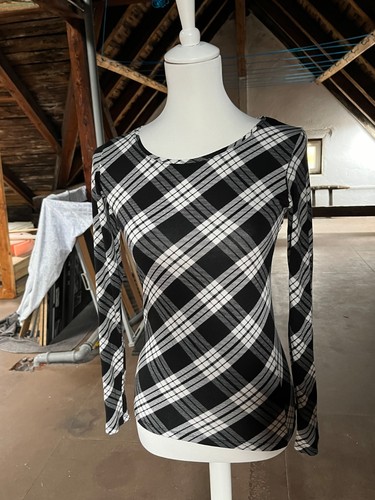 Langarmshirt kariert schwarz