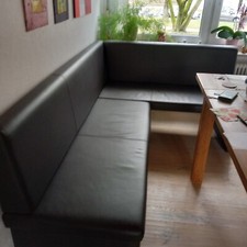 eckbank gebraucht Kunstleder schwarz mit lehne
