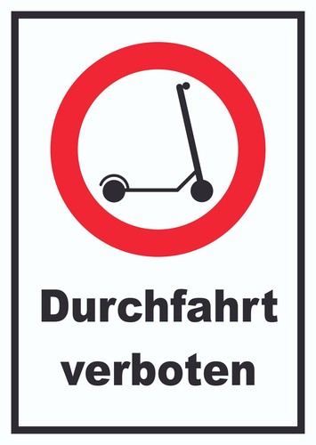 Scooter durchfahrt verboten - durchfahrt,
