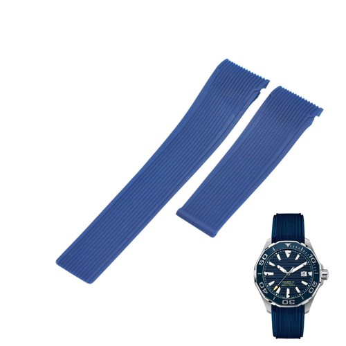 22mm blue rubber watch strap - blue,