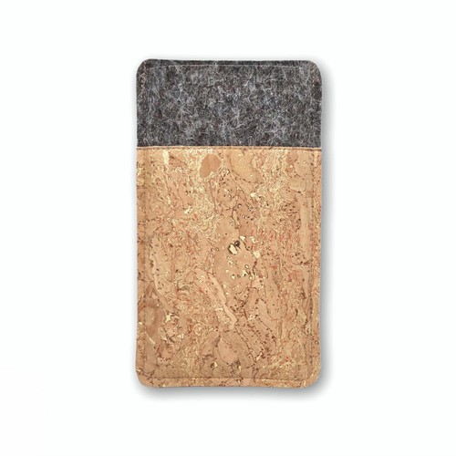 Handytasche aus filz und - aus, gold