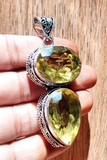 Citrin Edelstein Handgefertigt 925 Sterlingsilber ethnischer Schmuck...