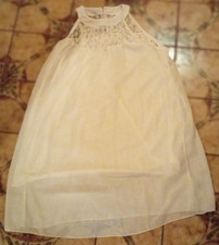 Minikleid, Tunikakleid mit Unterrock in Weiß - Größe L