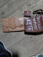 2 antik Leder Handtaschen