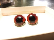 Glasaugen 2 Stück f. Teddybär, Stofftier und Puppen sehr alt Lauscha Braun 21mm 