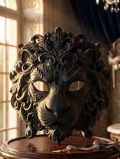 Schwarze löwenmaske - schwarze,