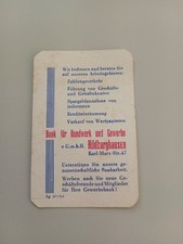 Alter Taschenkalender"Bank für Handwerk u. Gewerbe Hildburghausen" 1965 !
