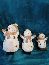 LED- Schneemann-Familie "Frosty" 3er-Set 11 - 20 cm hoch