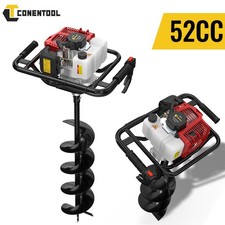 Benzin Erdbohrer 52ccm 5,2 PS Erdlochbohrer Pfahlbohrer Erdbohrgerät mit Bohrer