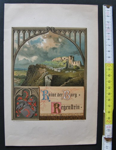 Farblithographie ruine der - ruine,