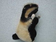 Steiff Dachs Diggy - 60er Jahre - 10 cm - Knopf/Fahne und Ohren fehlen