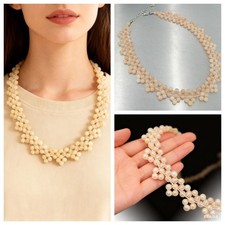 Bailysbeads® Morganit Halskette Damen Collier geflochten Edelstein Schmuck NL200