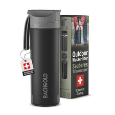 Bachgold® Profi Outdoor Wasserfilter Flasche [650Ml] Mit 1500L Filterkapazität