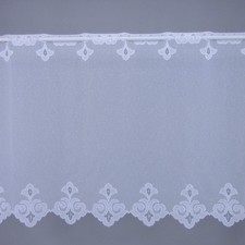 Scheibengardine 176cm-60cm hoch mit Bogenmuster weiß