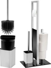 BearCraft WC-Garnitur + Silikon Klobürste WC Ständer Edelstahl