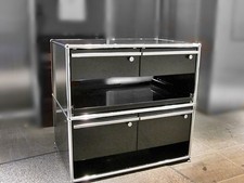 USM Haller Doppel-Container 4 Schubladen 1 Tablar-Auszug Sideboard Regal Schwarz