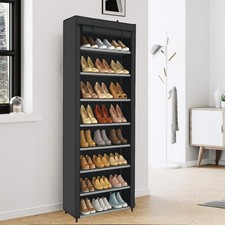 Schuhregal 9 Ebenen Schuhschrank Schuh Organizer Schuhablagen mit Seitentaschen