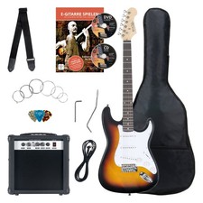B-WARE 8-Teile Komplett E-Guitar Set Verstärker Gigbag Tasche Gurt Gitarrenset