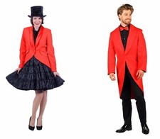 roter Frack Damen Herren Gr.XS-4XL Gehrock Jacke Karneval Garde Fasching Kostüm