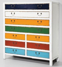 Kare Design Harlekin antik Hochkommode Schubladenschrank Kommode mit Schubkästen