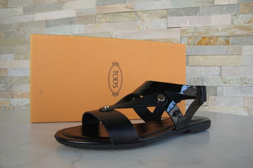 Tod sandalen lack schwarz - lack,
