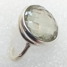 Prasiolith facettiert Ring 925