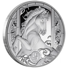 Niue 1 $ 2026 Lunar Jahr des Pferdes 1 Oz Silber 999 Proof mit OVP
