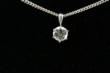0,45 ct. Brillant Collier 750 Gold Solitär Diamant VS1 H Länge 40 cm Flachpanzer
