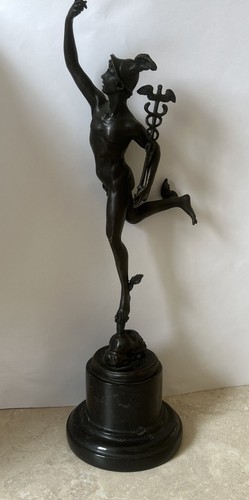 Bronze hermes merkur statue - /,