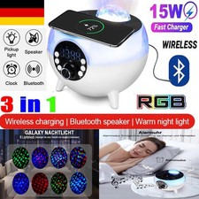 15W Kabelloses Ladegerät Wecker Bluetooth Lautsprecher LED lampe Smart  RGB DHL