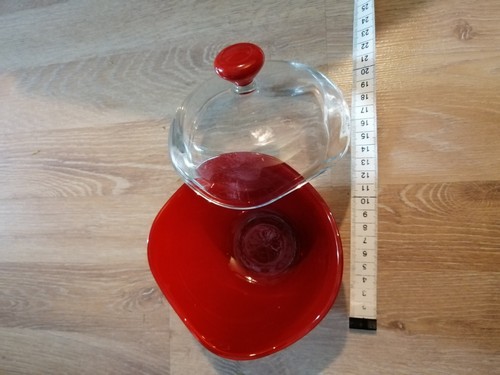 Pralinenschale glas rot - pralinenschale,