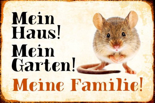 Holzschild 18x12 tiere maus - holzschild,