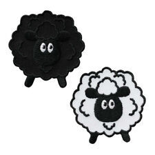 Aufbügler♥Bügelmotiv♥Applikation Patch♥2 Schafe Set weiß schwarz ♥Aufnäher ♥NEU♥