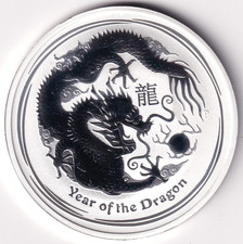 AV-VD Australien 2012 1 Dollar Year of the Dragon 1 OZ  999er Silber GB10