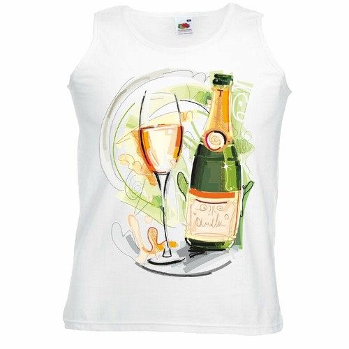 Tank top weinflasche - weinflasche, weißwein
