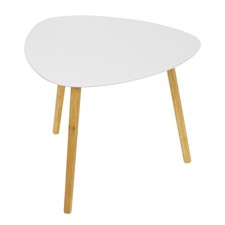 Beistelltisch - weiß - Bambus