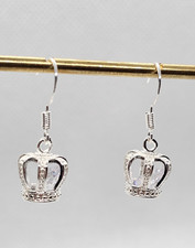 Silber Krone Ohrhänger •