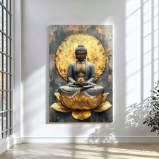 Buddha Leinwandbild Gold Lotus