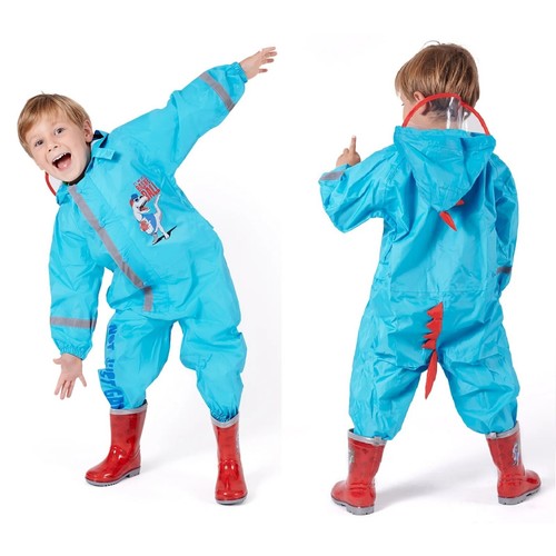 Blauer drache regenanzug - blauer,